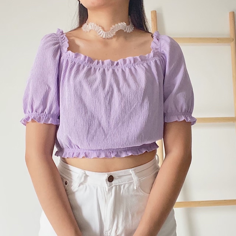 H&M crop top lilac