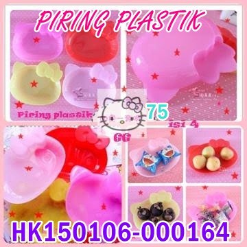 Piring Plastik Hello kitty isi 4