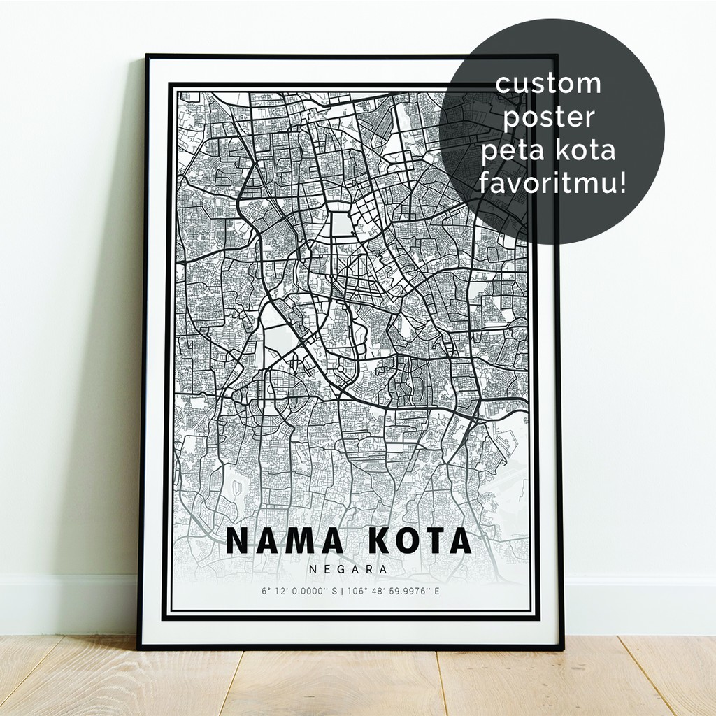 Poster Peta Kota (Style: Modern)