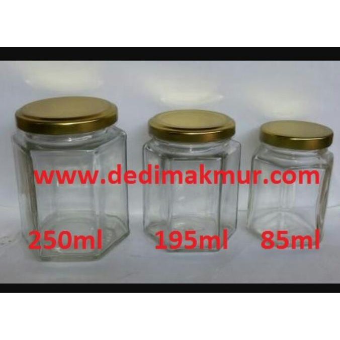 Bototol Kaca Hexagonal 250 Ml (New)