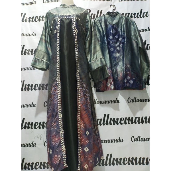 gamis jumputan abu