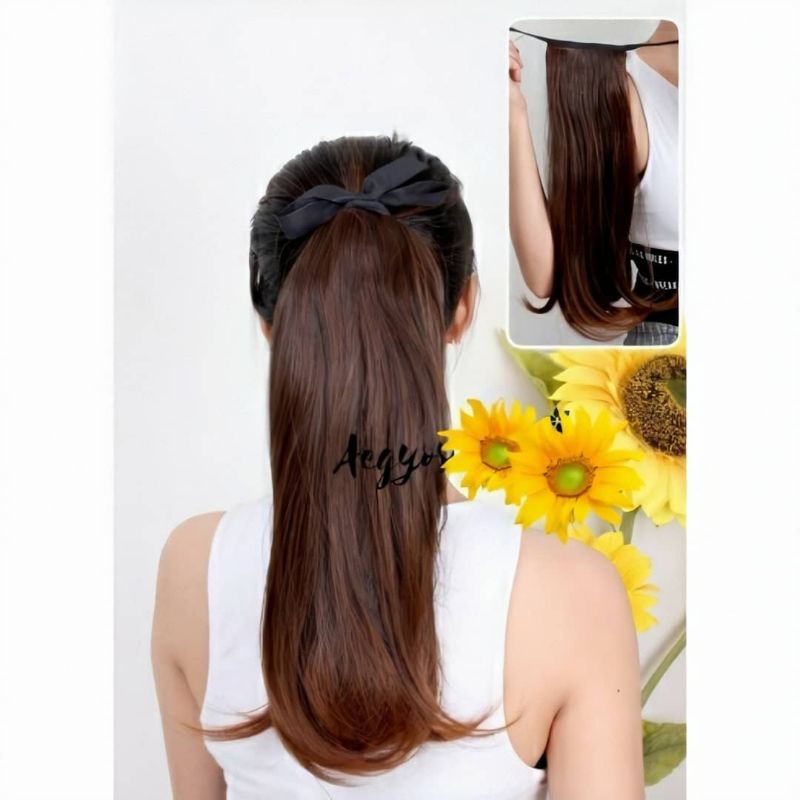 Ponytail ikat lurus 45 cm