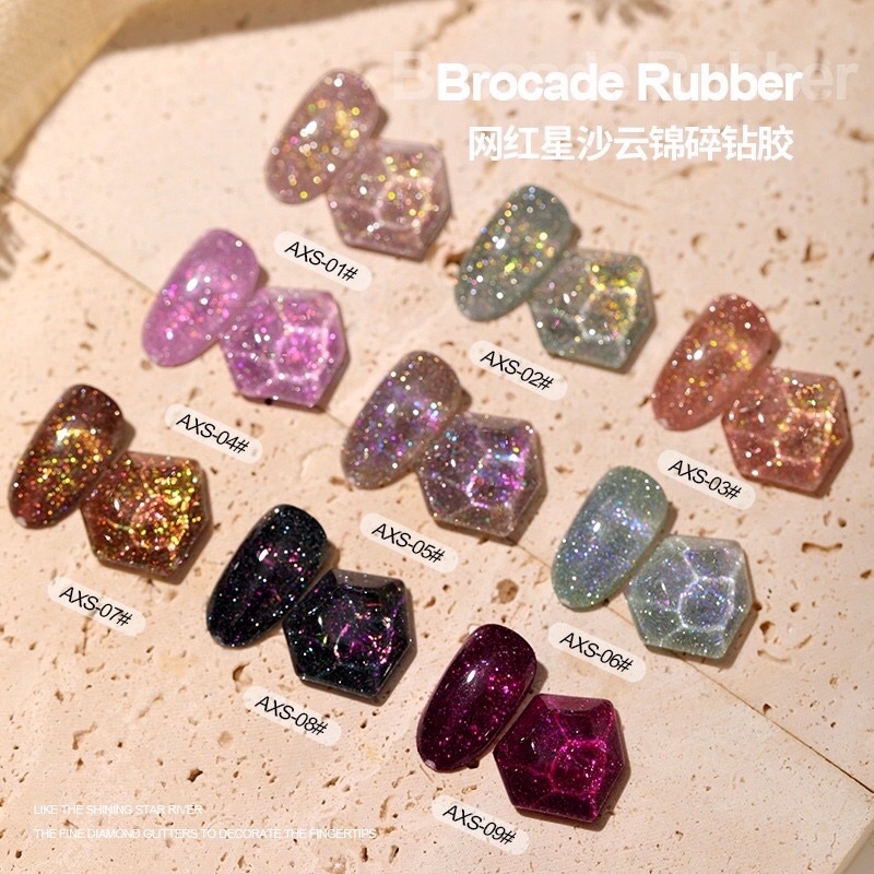 press on nail “CUSTOM BROCADE RUBBER”