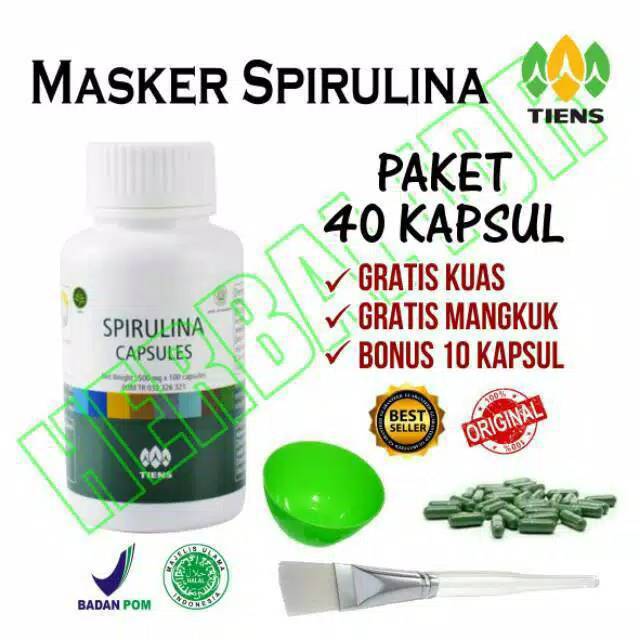 SPIRULINA GRADE A ORIGINAL !(40)free(10)(kapsul)