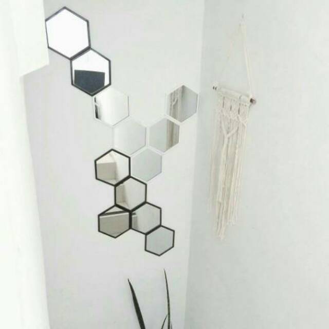 Hexagon mirror BLACK & WHITE 10pcs