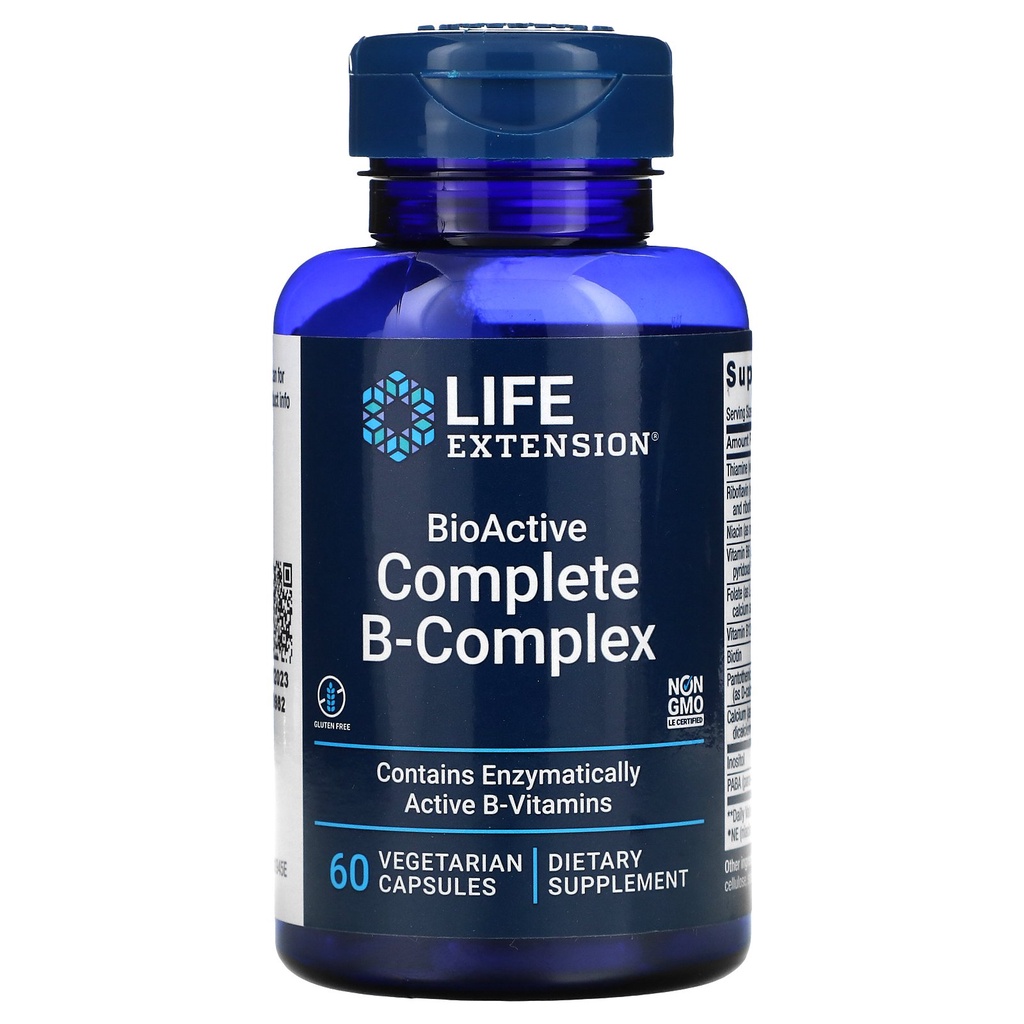 Life Extension BioActive Complete B Complex 60 Vegetarian Capsules