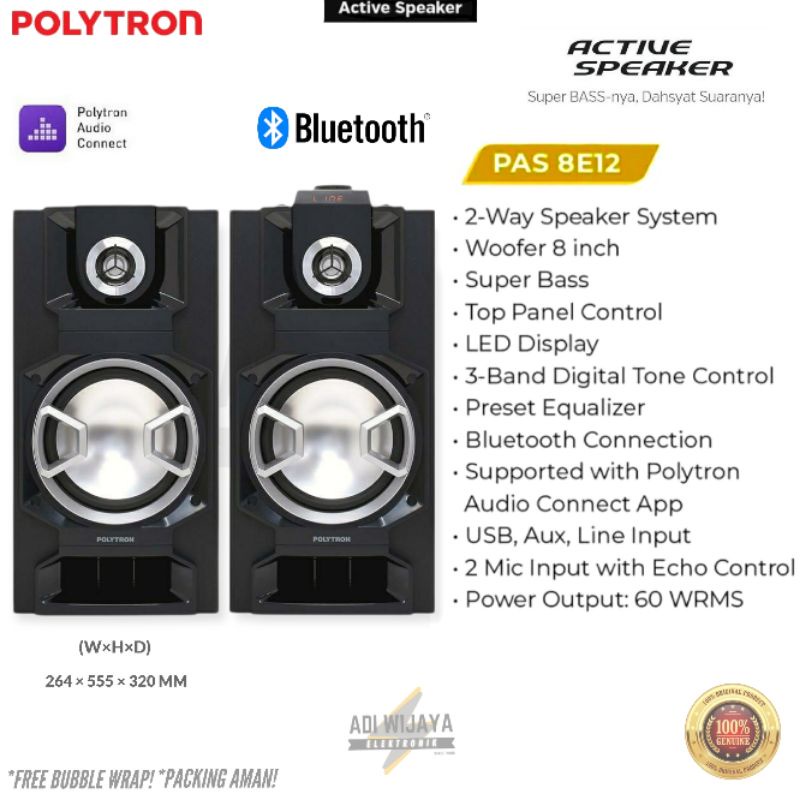 Speaker Aktif PAS 8E12 - Polytron Active Speaker