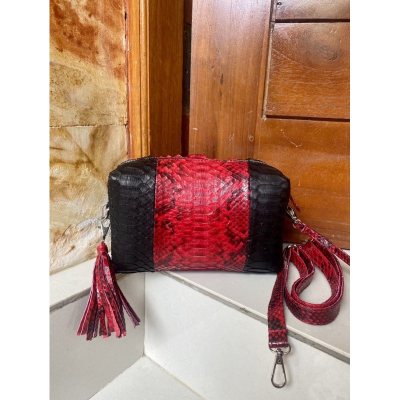 Dompet kosmetik kulit ular python asli