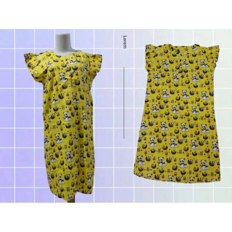 daster motif kartun panda busui