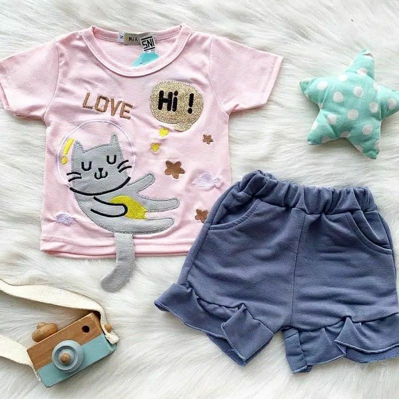 kitty love tee set pink
