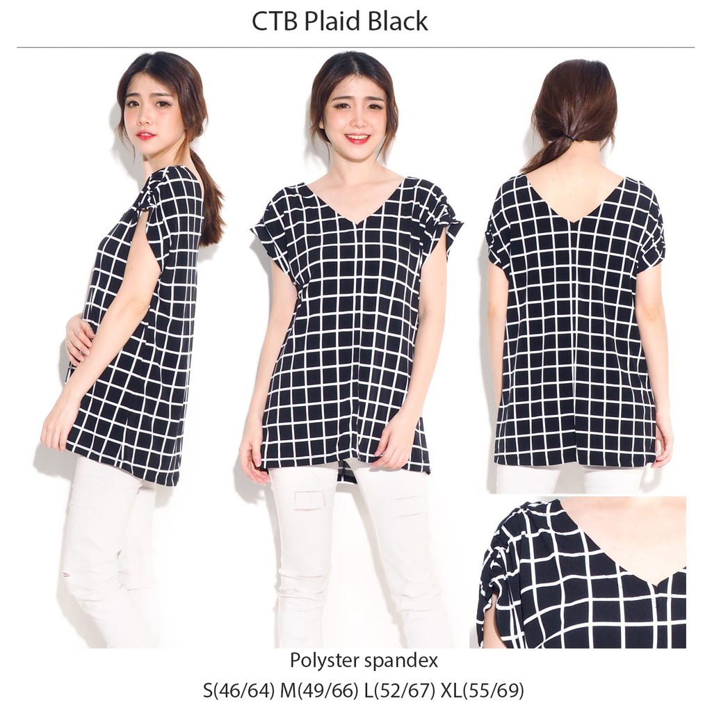 Blouse branded CTB Plaid Black