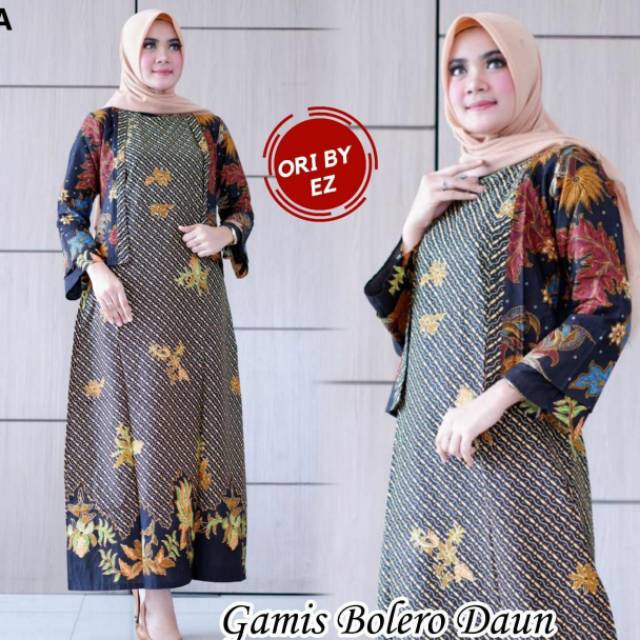 Batik Gamis Bolero Daun