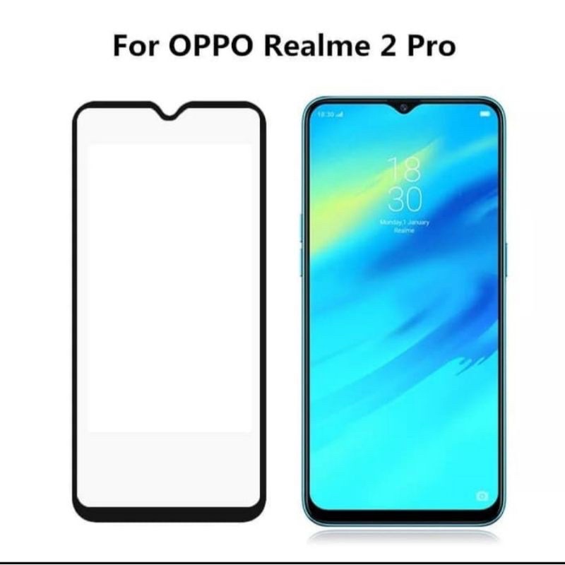 Tempered Glass Screen Protector Full Lem 9D For Realme 2 Pro - CA