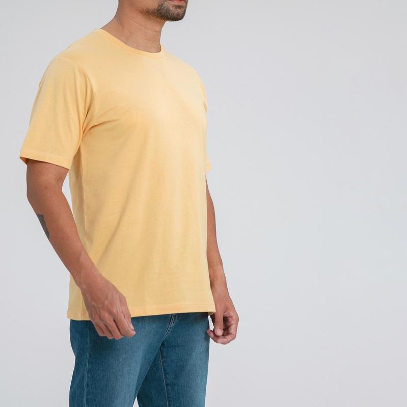 ✻ ALOWALO - Basic Tshirt Premium Crew Neck Men - Light Brown ♬