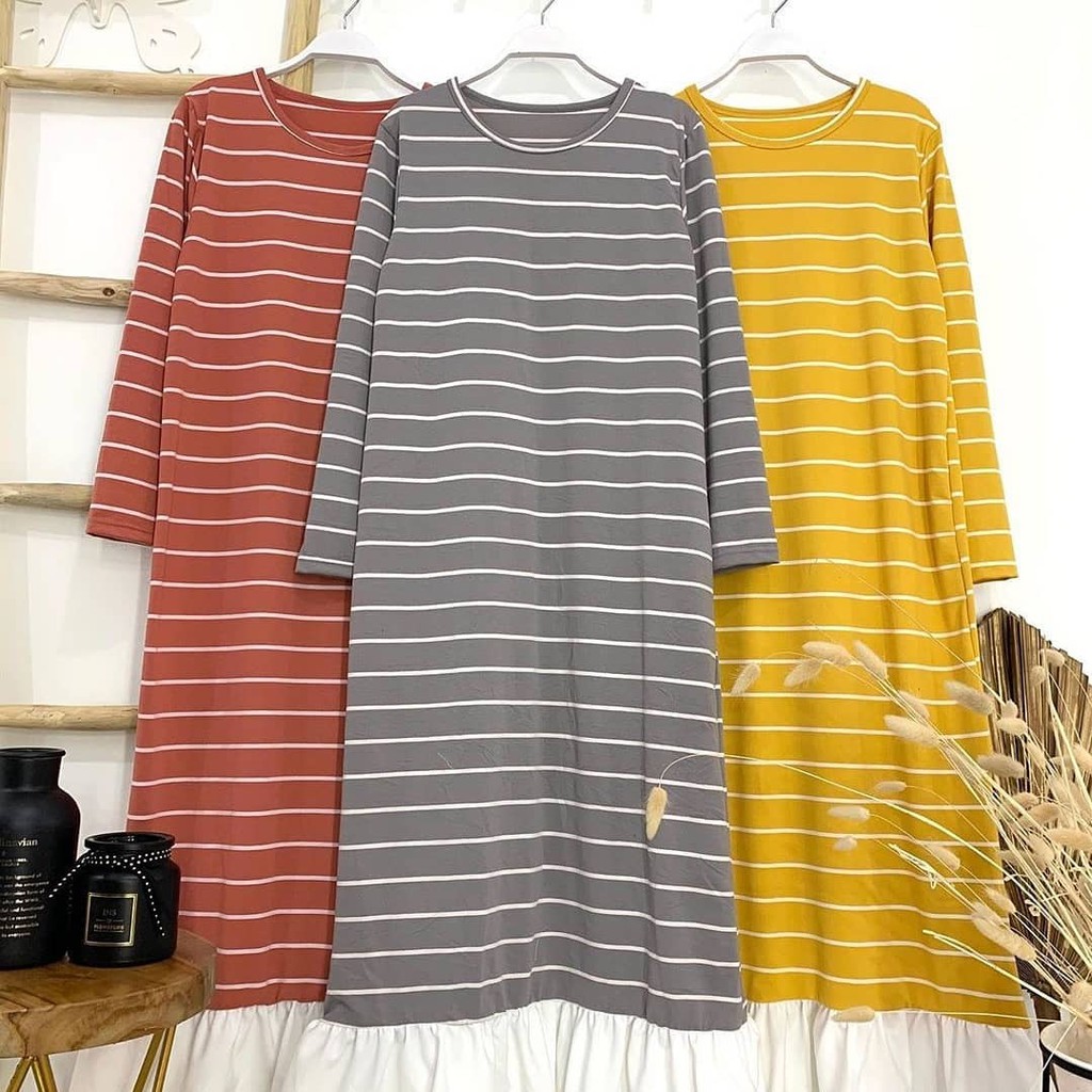 gamis stripe rempel