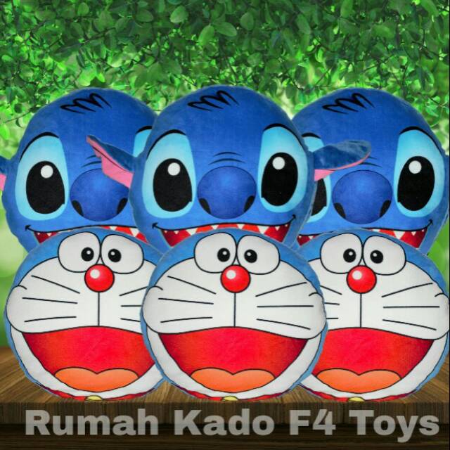 Boneka bantal stich/doraemon/minion printing import