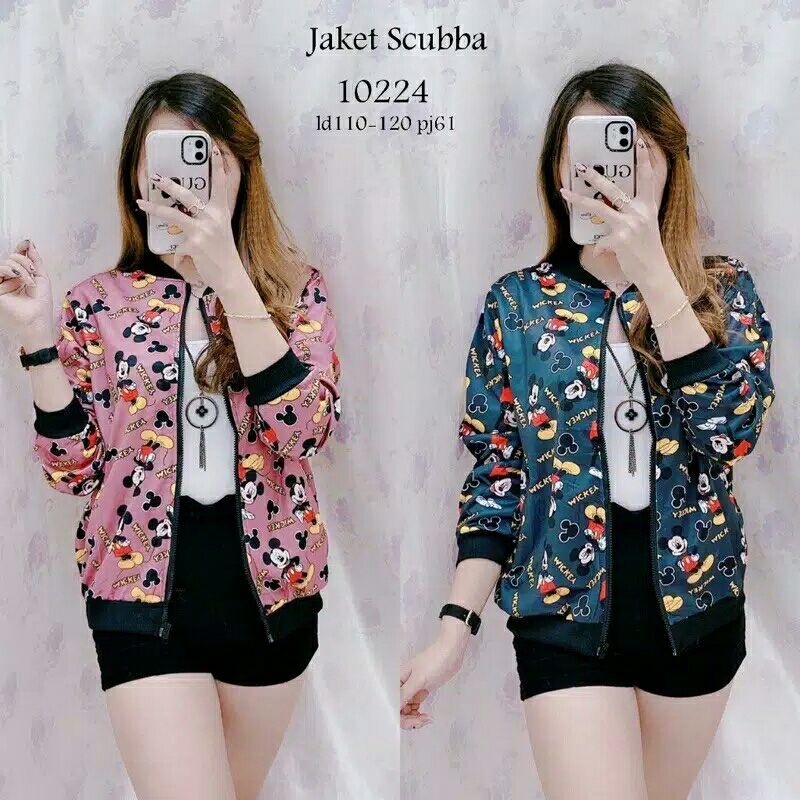 jaket mickey import coklat