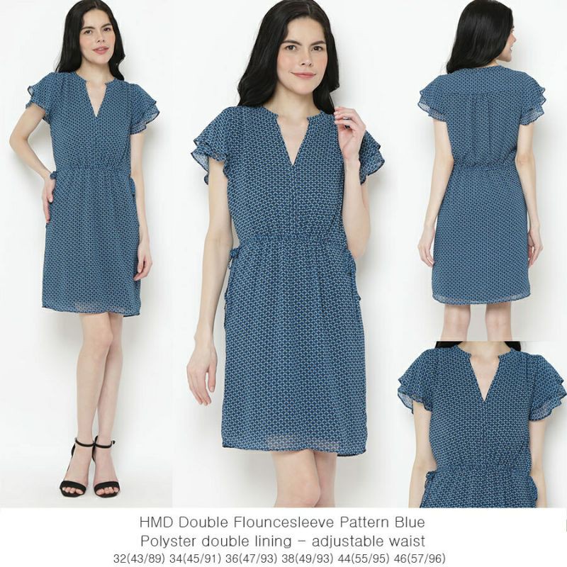HMD Double Flouncesleeve Pattern Blue