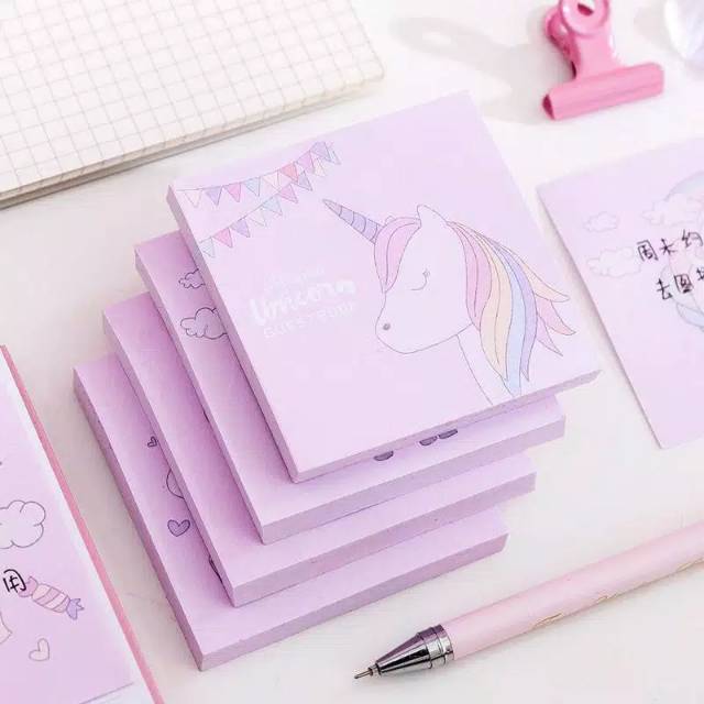 Sticky note memo pad unicorn
