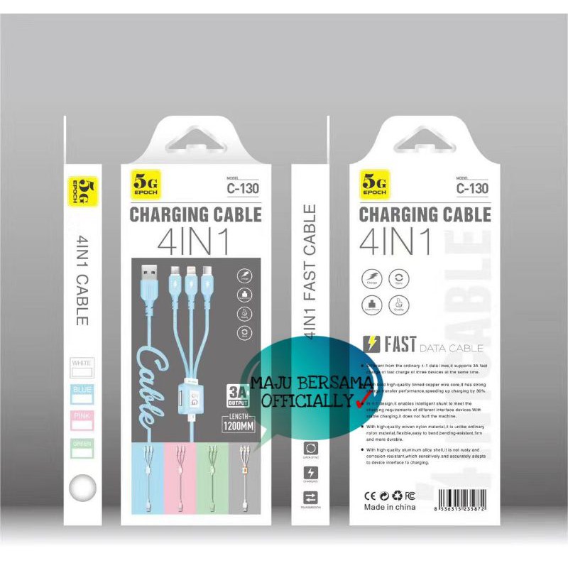 [MB] Kabel data fast charging Macaron 4in 1 Multi Plug 1200