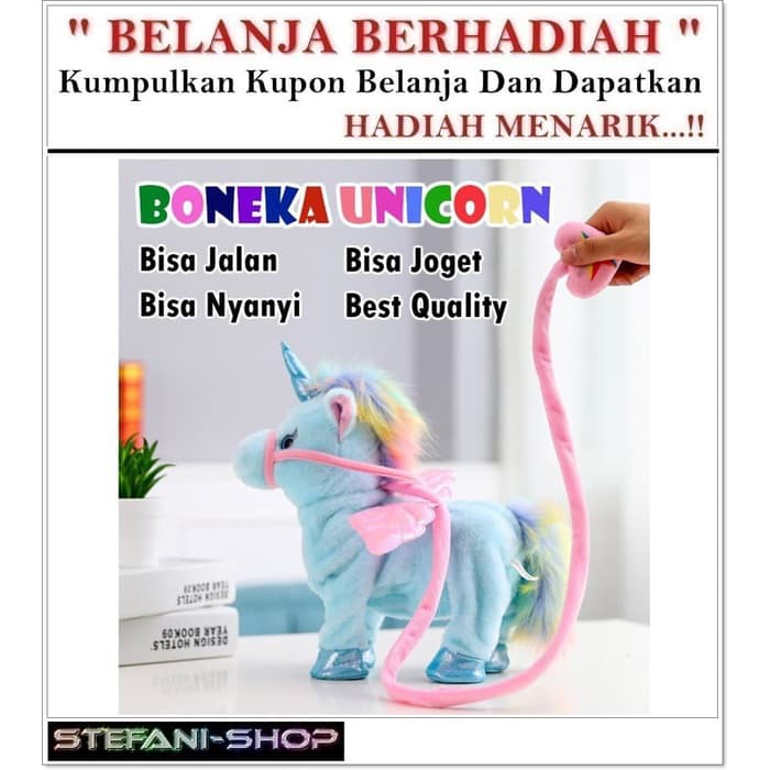 Boneka unicorn dancing kuda poni jalan