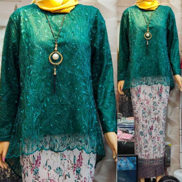 Set kebaya tile premium plus rok plisket