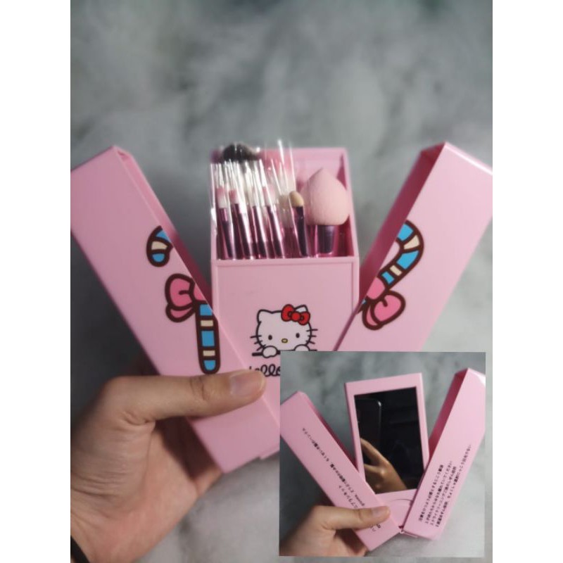 ALAT MAKEUP HELLO KITTY + KACA (8in1)