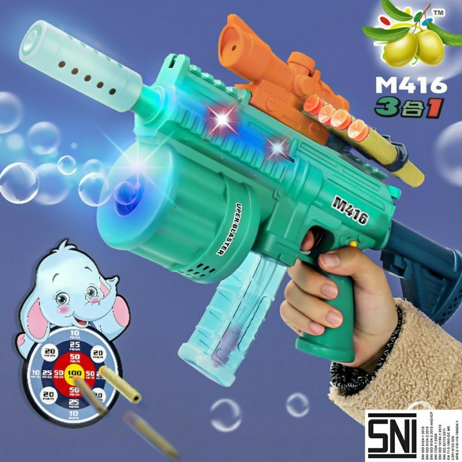 Soft Gun Bubble Tembakan Bubble 3 Peluru