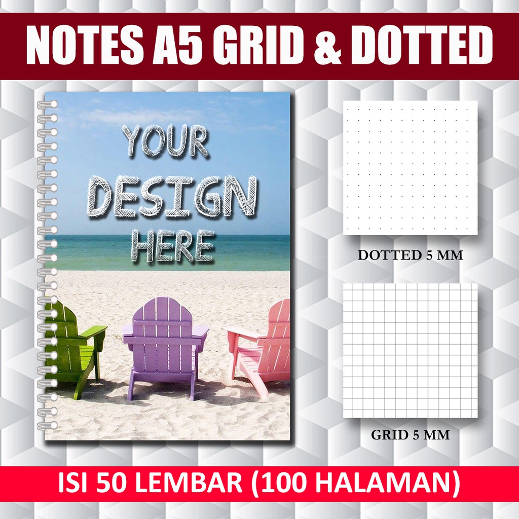 NOTEBOOK JOURNAL A5 / NOTEBOOK CUSTOM  A5 / NOTEBOOK GRID, LINe, DOTTED - Min. Order 2 pcs