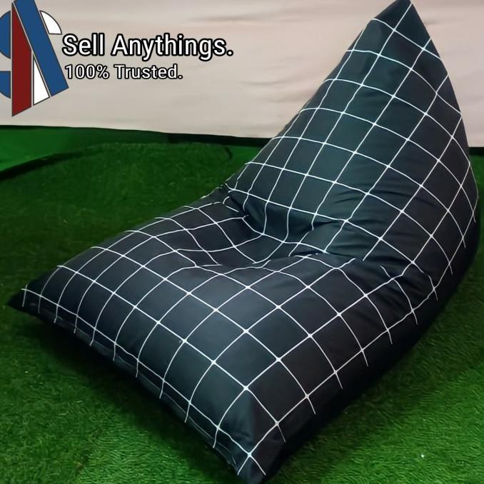 ( BISA COD ) Bean bag Triangle - Motif Garis Kotak - S NEW [Kode 1|Kode 2|Kode 3|Kode 4|Kode 5|Kode
