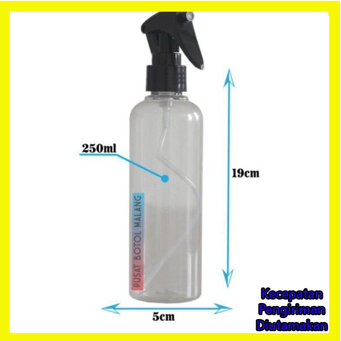 Botol pet 250ml Spray trigger [hitam natural]