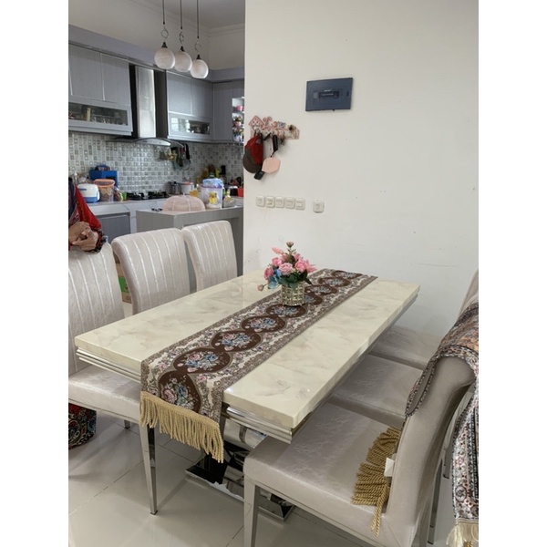 meja makan marmer set