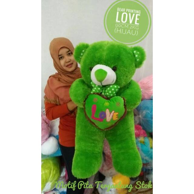 Bear printing love hijau