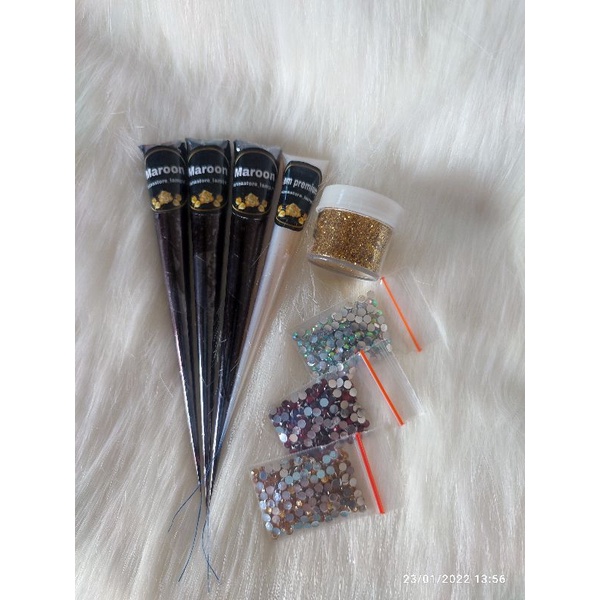 paket mini henna maroon/ red cery