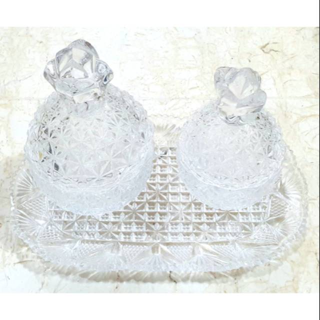 Glass Pineapple Candy Jar Set Bistro Collection