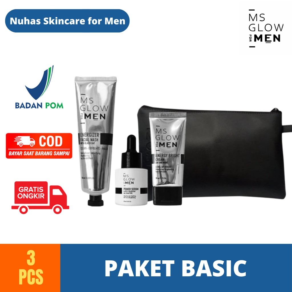 ORIGINAL 100% Ms Glow for Men Paket Basic (Free Pouch Keren)