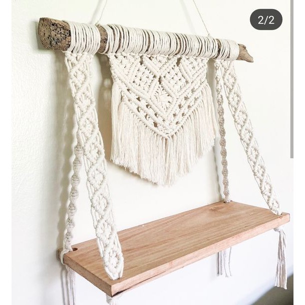 macrame shelf hanging/ macrame rak/ rak dinding 65