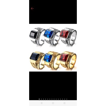 Cincin Sapphore dan ruby 3 warna import Qwality