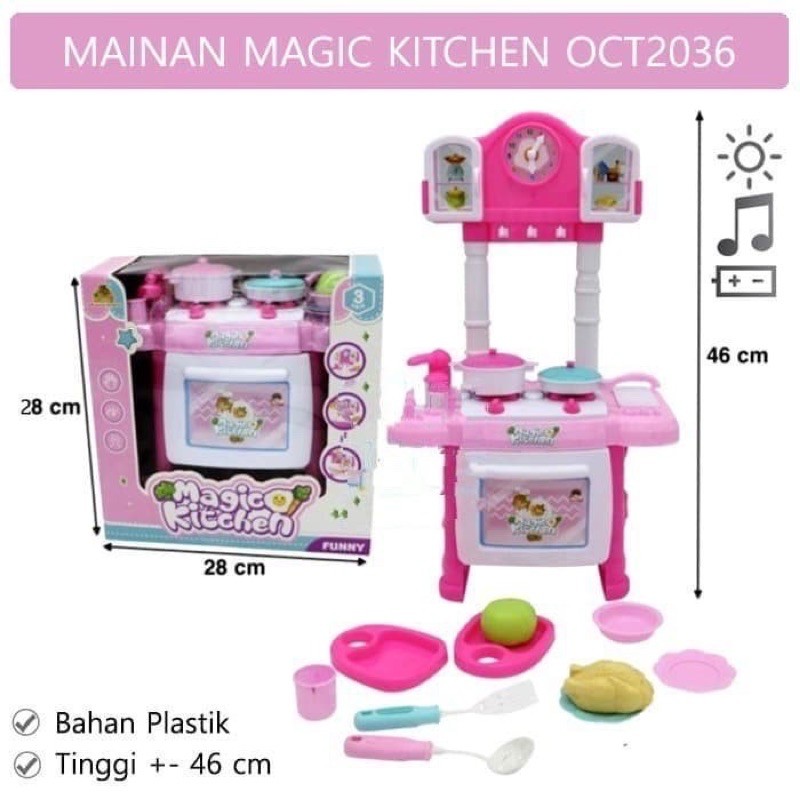 mainan masak masakan magic kitchen table cooking set dus