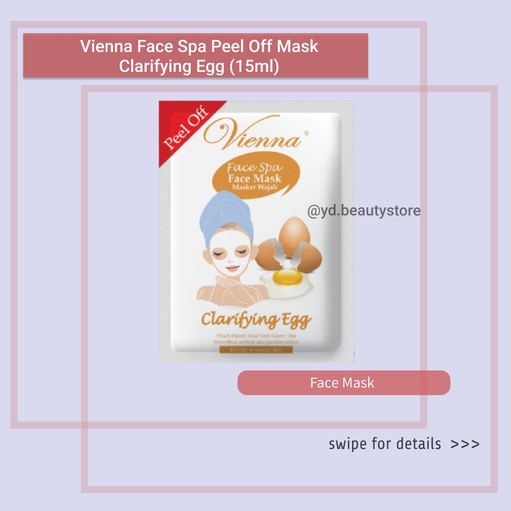 Vienna Face Spa Peel Off Mask Clarifying Egg 15ml (Sachet)