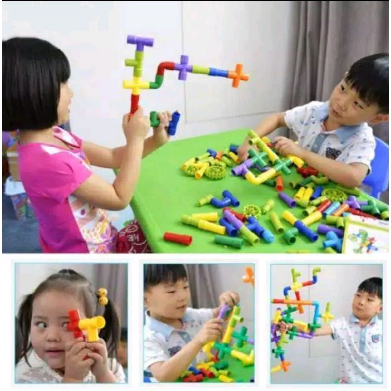 [COD] mainan anak blok brick lego model pipa