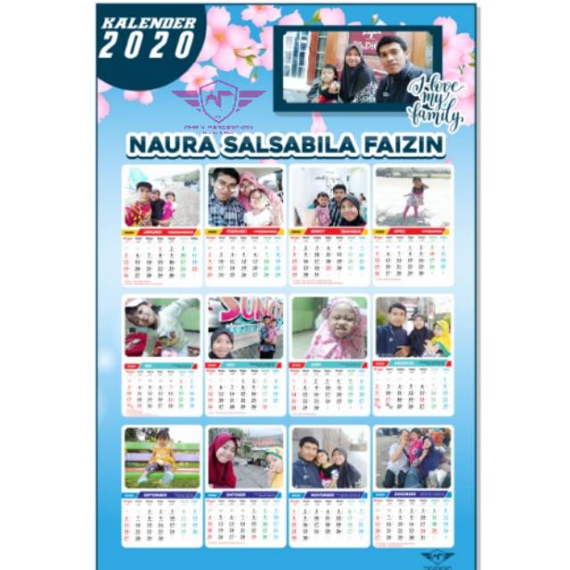 Kalender dinding custom with laminasi