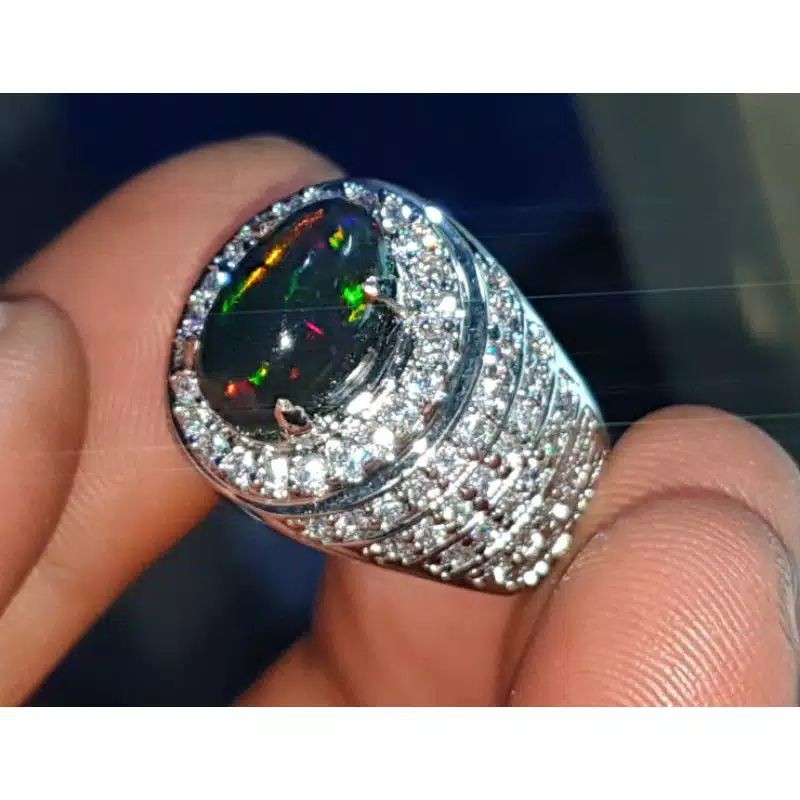 natural batu black opal