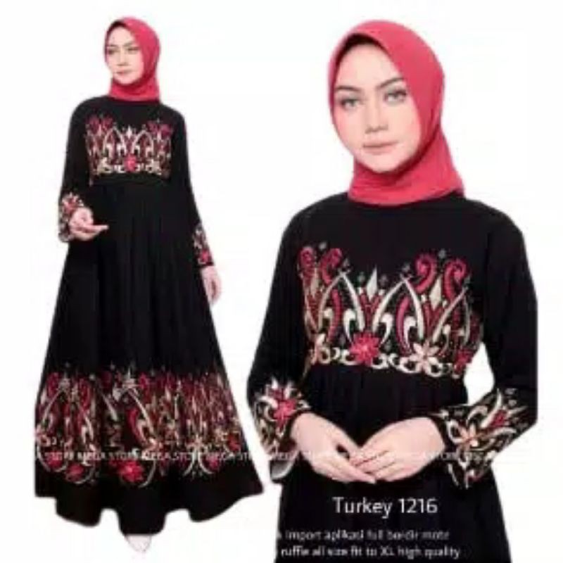Abaya bunga merah(GMS54)