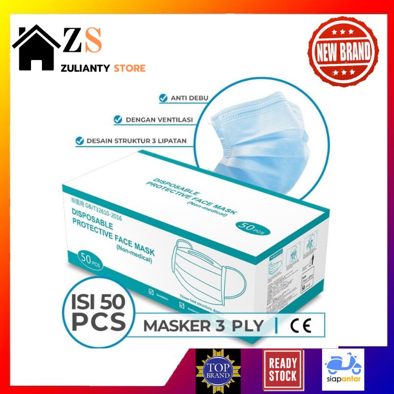 Masker Diposable 3 Play Isi 50 Pcs