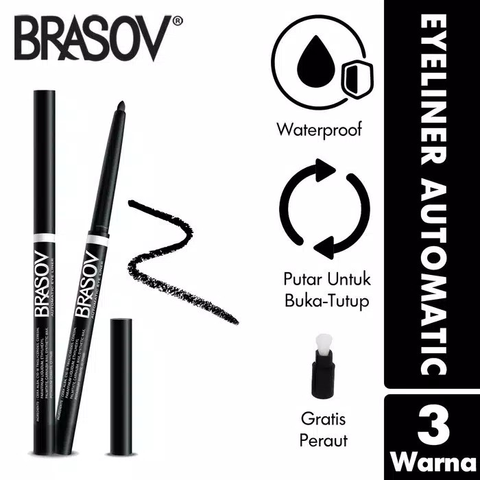 M4C EYELINER PUTAR HITAM & COKLAT