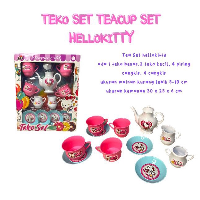 OMTEPEN - MAINAN MURAH ANAK DAPUR TEA SET HELLOKITTY TEKO HELLOKITTY SET