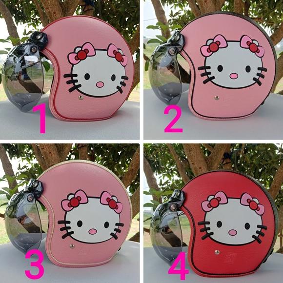 [[BISA COD]] Helm kulit bogo retro dewasa helokitty