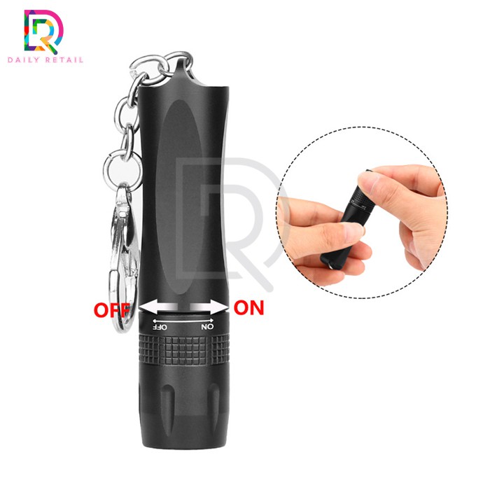 Senter LED Mini - Senter Mini - Senter Portable - silver