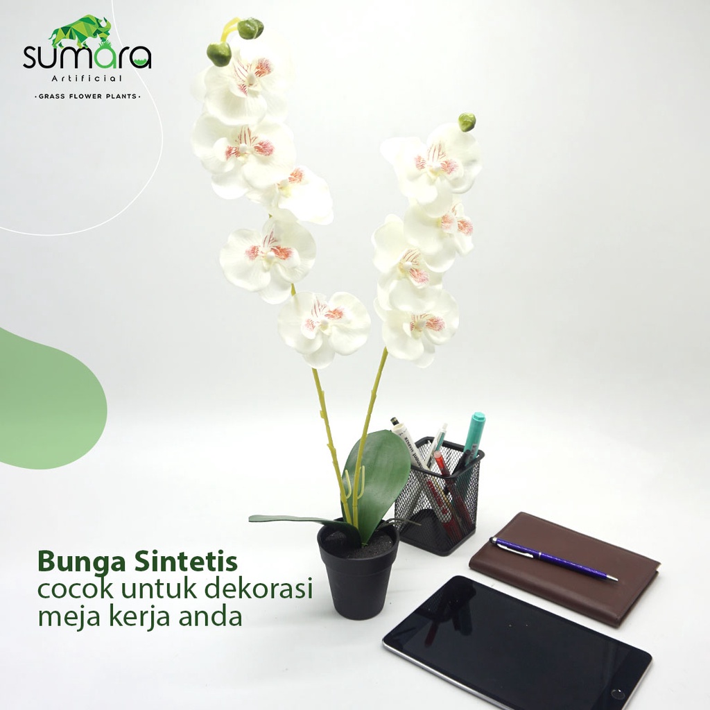 Bunga Anggrek Putih Sintetis